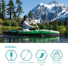 Intex Challenger - Juego Iable de Kayak con remos de Aluminio - Verde - Ver 5