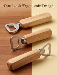 1 cái dụng cụ mở nắp chai nhà bếp, bằng thép không gỉ, gỗ - Nhiều màu - Xem 9