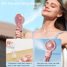 OBOVAY Portable Handheld USB Rechargeable Mist Fan, 800mAh, For Outdoor Travel & Makeup - Handheld - View 5