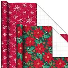 Hallmark - Papel de regalo navideño reciclable rústico 6 rollos: 54.8 m2 total rojo blanco y verde cazador a cuadros flor de pascua copos de nieve "Feliz Navidad" muñeco de nieve Papá Noel - Verde cazador rojo blanco a cuadros mueco de nieve Pap Noel - Ver 7
