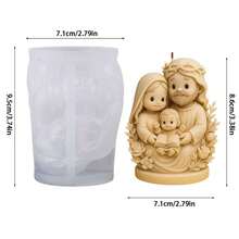 1pc Jesus Family Candle Silicone Mold DIY Resin Stone Craft Mold, Easy Demold And Reusable, Suitable For Home Decor And Creative Handmade Gifts - A-White - View 8