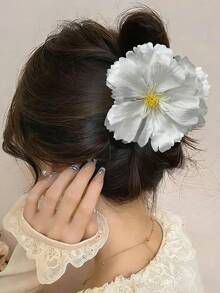 1Pc Large Realistic Peony Flower Hair Claw, Fresh Sweet-Style Hair Accessory, Daily/Dating/Vacation Outfit Styling Prop - Multicolor - View 1