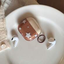 Ốp tai nghe họa tiết ngôi sao và hình tròn màu trắng, tương thích với Apple Pro3/Pro2/AirPods4/AirPods3/AirPods2, ốp tai nghe thời trang dành cho nữ, ốp tai nghe tối giản. - màu nâu - Xem 10