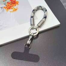 1套个性化手机挂绳，创意指环带8mm汽车钥匙链吊坠，防丢防盗小挂件，时尚挂链 - 彩色 - 查看 9