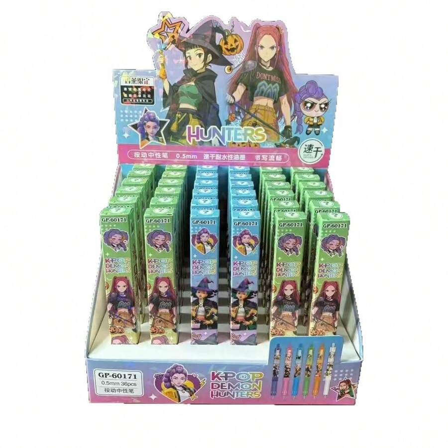 Hasbro Bolígrafo de gel retráctil con clip de metal, bolígrafo neutral de la caja ciega del grupo de chicas cazadoras de demonios de K-pop - Multicolor - Ver 1