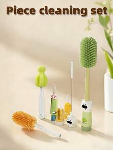 这款三件套便携式硅胶奶瓶刷套装方便携带，可拆卸使用，包含奶瓶刷、奶嘴刷、吸管刷、瓶盖刷、密封圈撬棒、杯口刷和缝隙刷，共有7种用途。是户外旅行的理想奶瓶清洁套装。 - 清潔3件套 - 查看 1