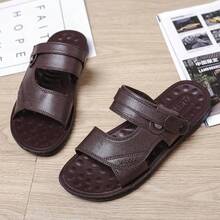 Sandalias de verano para hombre, modernas y elegantes; chanclas de playa para hombre; suela blanda para actividades al aire libre; sandalias transpirables para hombre que sirven tanto como chanclas como sandalias - Marrón - Ver 3