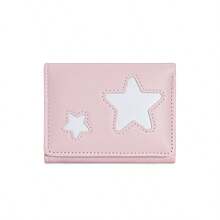 Cartera pequeña con estrella plateada, cartera trifold de mujer, cartera minimalista versátil - Multicolor - Ver 14