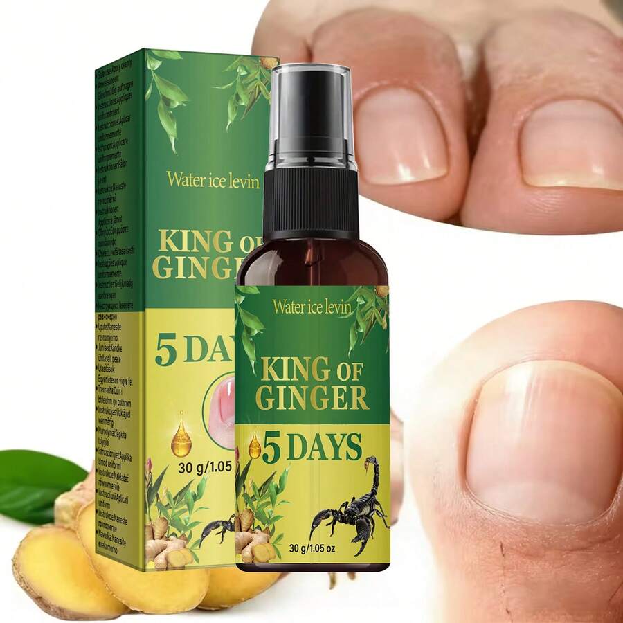 多功能脚趾甲油，不含酒精，蕴含生姜和蜂毒成分，适用于增厚和脆弱的脚趾甲、指甲、足部和脚趾甲。使用方便。 - 1PC - 查看 1