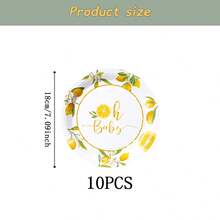 Oh Lemon一次性餐具套装，7/9英寸派对餐盘，一次性纸盘、纸杯、餐巾纸，适用于节日、婚礼、订婚、生日、派对、庆典、婚礼派对用品 - 多色 - 查看 11