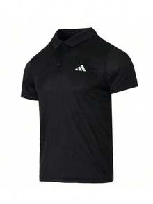 Adidas Men's Summer 2026 New Tennis Quick-Dry Solid Color Tennis Sports Polo Shirt T-Shirt HR8730 - Black - View 1