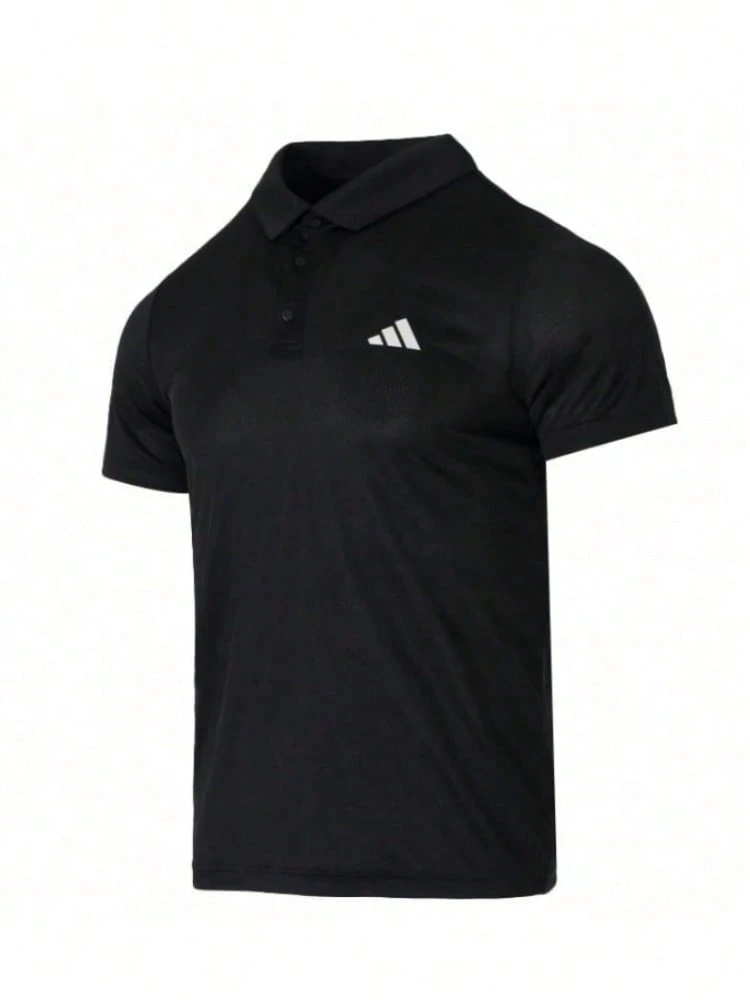 Adidas Men's Summer 2026 New Tennis Quick-Dry Solid Color Tennis Sports Polo Shirt T-Shirt HR8730 - Black - View 1