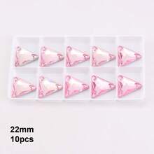 Cristal de vidrio, color rosa, formas, cuentas de cristal brillantes hechas a mano con costura, decoración de piedras de strass con agujeros planos para coser en accesorios DIY para decorar ropa, vestidos, bolsos, zapatos, broches, pendientes, manualidades - Hebilla plana de cristal - Ver 37