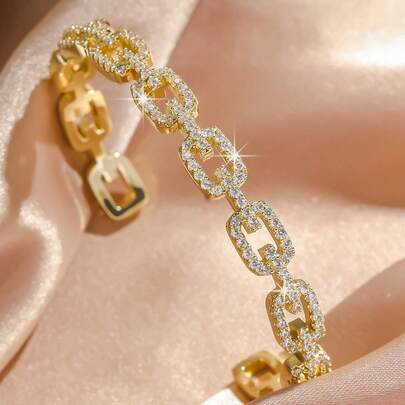 سوار مرصع بالراين للنساء، سوار فاخر أنيق ولامع متعدد الاستخدامات