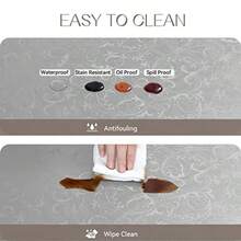 Romanstile Rec Vinyl Tablecloth100% Waterproof Heavy Duty Oil Sof Stain Resistant Plastic PU Table Cover with Flannel Backing for Kitchen and Dining Flower Grey 60 x 84 - Flor Gris - Ver 3