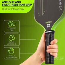 LEATOU T700 Pícbol de fibra de carbono, raqueta de 16 mm de PP celular con autorreflexión, alta rotación, alta elasticidad, agarre cómodo, capa de superficie lijada, brida protectora, se incluye una funda para raqueta de tenis, adecuado tanto para hombres como para mujeres, construcción de alta calidad. - Multicolor - Ver 3