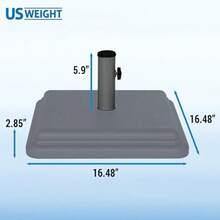 Base de paraguas de peso de EE. UU. de 40 libras base de paraguas pesada para uso con mesa de patio base resistente tallo de 4 pulgadas se adapta a tamaños de poste de 1 a 1.5 pulgadas color gris - gris - Ver 5