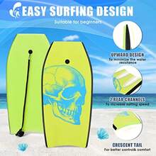 Tabla de Surf Ligera de 33/37/41 Pulgadas con núcleo EPS Cubierta XPE y Parte Inferior de HDPE Correa de muñeca Ajustable Tabla de Cuerpo para Playa Adecuada para niños y Adultos - Color mltiple - Ver 5