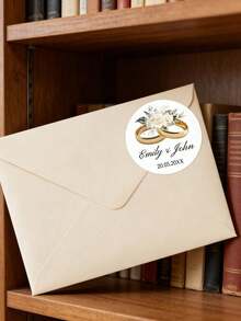 1-120 miếng dán cưới tùy chỉnh - Nhãn cưới tùy chỉnh, nhãn dán đính hôn, nhãn dán hình nhẫn cưới cá nhân hóa, nhãn dán tên tùy chỉnh, chất liệu chống thấm nước và dầu, 4 kiểu dáng, hoàn hảo cho thẻ quà tặng, hộp bánh, quà lưu niệm cưới, gói quà cưới, trang trí tiệc, lãng mạn, keo dính chắc chắn, tinh tế, phong cách, quà tặng lý tưởng cho các cặp đôi, chồng, vợ, bạn bè, gia đình, cô dâu chú rể, tuyệt vời cho mùa cưới, tiệc đính hôn. - Nhiều màu 1 - Xem 8