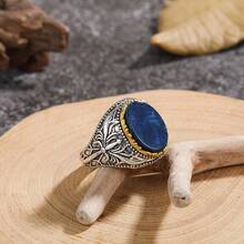 1 pieza Anillo de hombre de estilo vintage con diseño de patrón de moda euro-americano - Multicolor - Ver 10