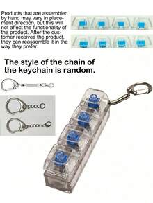 1件新奇减压玩具，机械键盘键帽放松玩具钥匙扣，钥匙圈和桌面配件 - 彩色 - 查看 8