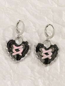 2 đôi bông tai hình thánh giá cổ điển đính pha lê, có thể thay thế, mạ bạc, unisex, trang sức dự tiệc phong cách hip-hop. - Nhiều màu - Xem 9