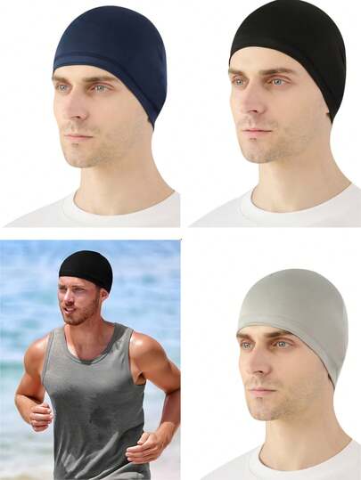 1 szt./2 szt. szybkoschnąca wiatroszczelna czapka do jazdy na rowerze na świeżym powietrzu - czapka sportowa z chłodzącym jedwabiem, chroniąca przed słońcem - oddychająca wyściółka pod kask - odprowadzająca wilgoć, chłodząca czapka pod kask - czapka do biegania