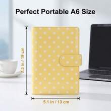 Cute Polka Dot A6 Budget Binder With 10 Cash Envelopes, Savings Challenge Money Organizer, Holds Up To $20,000 For Women Money Wallet Mini Wallet Purse Wallet Small Wallet Cute Wallet Coin Wallet Travel Essential Summer - Baby Blue - View 6