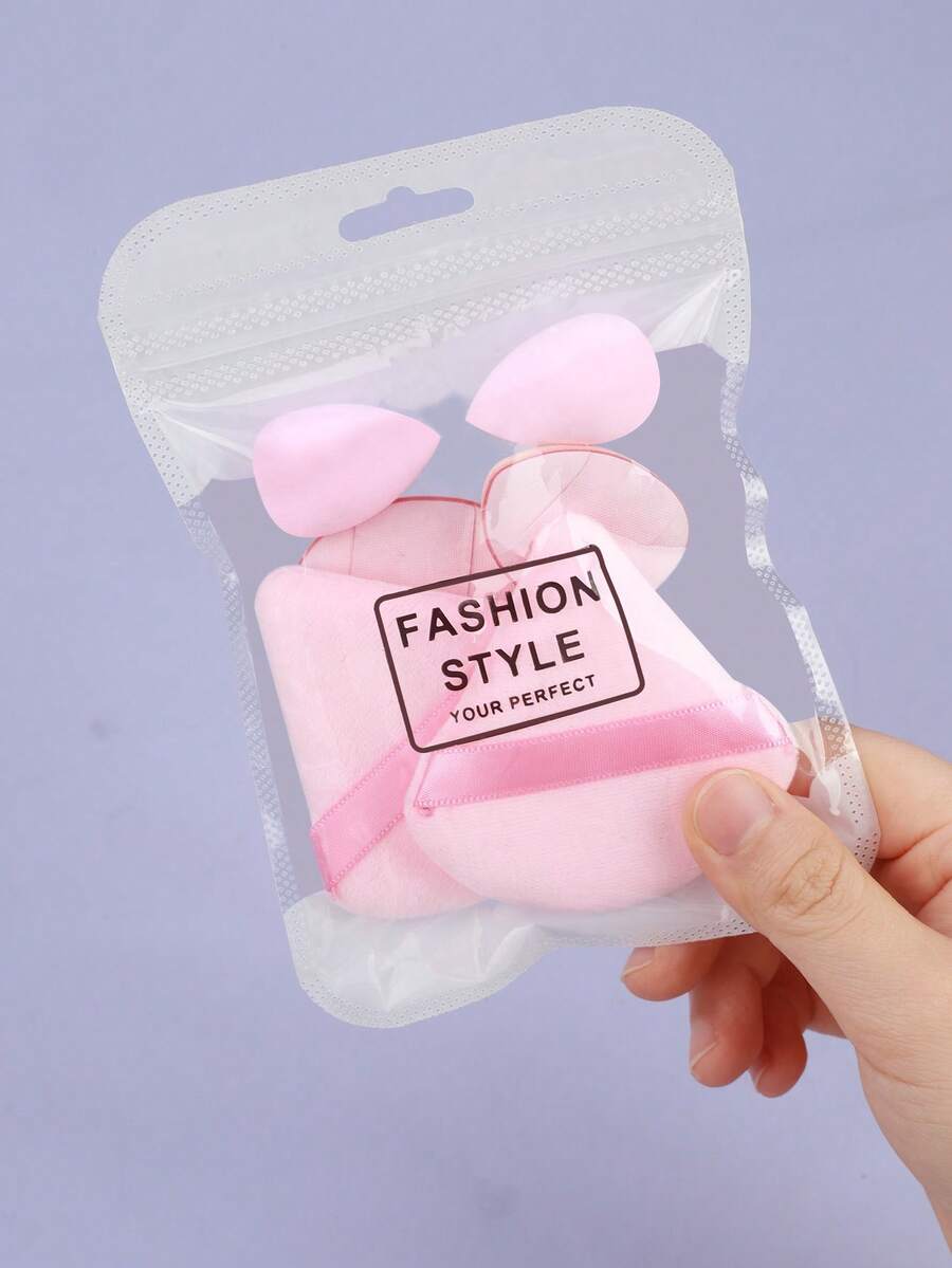 Bộ dụng cụ trang điểm chuyên nghiệp 6 món, bao gồm bông mút trang điểm hình tam giác và bông mút nhỏ, màu be nhạt mềm mại, dụng cụ trang điểm cầm tay tiện lợi, quà tặng Ngày của Mẹ. - Nhiều màu - Xem 1