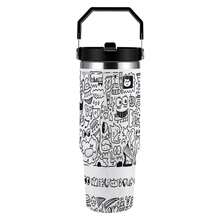 30oz  Good Day Stanley Style Tumbler Wrapped Graffiti SGRHO Mug - trắng - Xem 6