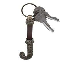 Metal Keychain With Engraved Initial And  Calendar - Handmade Gift Of Mexican Heritage - Letter J - View 5