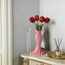 Robe-vase élégante imprimée en 3D, combinant l'élégance de la haute couture et la décoration d'intérieur minimaliste. Convient pour les arrangements floraux, peut être placée sur un bureau ou une coiffeuse - tenue de soirée - Voir 5