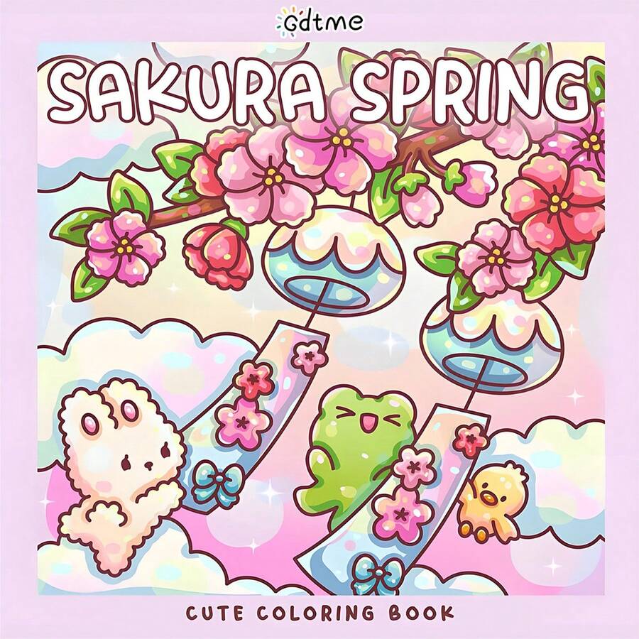 Sakura Spring: Cute Japanese Coloring Book - Explore Japan With Adorable Rabbits, Frogs And Ducks, Perfect Gift For Easter, Mother's Day, Children's Day, Father's Day, Back To School And Birthdays. Mom Gifts, K-Pop, School, Coloring Books, Stationery, Easter Gifts, Room Decor, School Supplies, Office Supplies, Gifts, Party Bag Fillers, Toys. (Comfort Space Coloring)