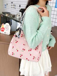 Bolso de mano a cuadros con bufanda - Rosa - Ver 2