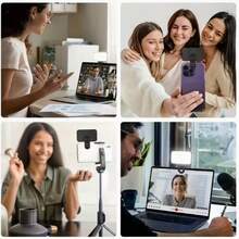 Baijun XU LED Mobile Phone Lighting Device, Clamp-Type Portable Photography Lamp, Suitable For Mobile Phone LED Lights, Featuring 3 Levels Of Color Temperature Adjustment. Powered By USB Or Battery, Compatible With Mobile Phone Camera Shooting Equipment. Can Create Instant Beauty Lighting Effects Anytime And Anywhere. - A - View 7