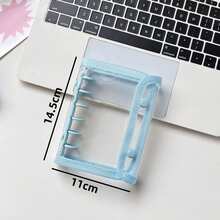 1pc A7 Transparent Binder, 3D Embossed Sticker Book, Sticker Album, Double Ring Soft Leather Cover Planner With Transparent Pages, K-Pop Photo Album, Large Capacity Portable Loose Leaf Notebook, Diary, Planner, Scrapbook, Suitable For School And Office Use - Loose-leaf Book - View 7