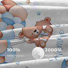 1pc Customized Bear Theme Pattern Fleece Blanket, Soft, Lightweight, Suitable For All Seasons, Perfect Birthday And Holiday Gift For Family And Friends - Multicolor - View 9