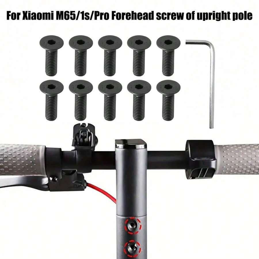 Mi3 M365 Pro Pro2 Electric Scooter Handlebar Front Fork Tube Screws, Comes With Hex Installation Tool, Suitable For Ninebot ES1 ES2 Scooter Handlebar Front Pole Screw Replacement Parts - Multicolor - View 1