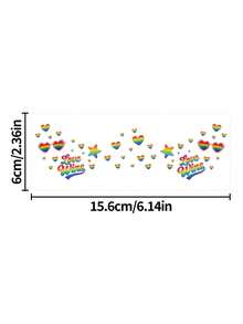 8张骄傲日雀斑贴纸，斑点临时面部纹身，可爱彩虹旗化妆贴片，适合女性，骄傲日服装，音乐会，派对，平等游行和庆祝活动妆容 - 彩色 - 查看 4