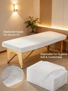Bộ 1/10/20/30 tấm trải bàn massage dùng một lần, chống thấm nước, chất liệu vải không dệt màu trắng thoáng khí, tấm phủ giường massage di động, vệ sinh và bảo vệ, thích hợp cho các trung tâm spa và chăm sóc sức khỏe. - Nhiều màu - Xem 4
