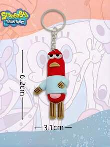 SpongeBob SquarePants 6 Peças Chaveiro Residente Calça Quadrada, Cor e Estilo Aleatórios, Imagem do Irmão Polvo Estrela Grande Calça Quadrada, Pingente de Festa, Pingente de Bolsa de Anime Fofo, Pingente de Telefone Celular, Chaveiro, Pingente Portátil da Moda, Chaveiro, Pingente de Bolsa de Nicho, Acessórios de Alta Qualidade - Multicolorido - Visão 3