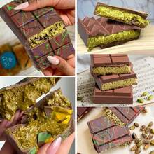 Molde de silicona antiadherente para barras de chocolate con 4 patrones, molde de silicona de cavidad profunda para rellenar aperitivos y barras de chocolate - Multicolor - Ver 6