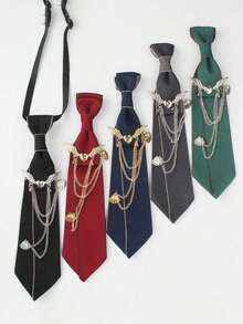Adjustable Black Elastic Necktie. Fashionable And Versatile, Simple And Casual, Suitable For Academic, JK Uniform, And Professional Shirt Occasions. Suitable For Both Men And Women, Can Be Paired With School Uniforms. Also Especially Suitable For Men's Business Occasions. - Tie 4 - View 14