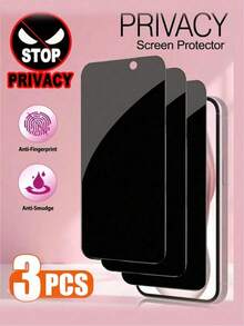 Bộ 3 miếng dán màn hình cường lực chống nhìn trộm, hiển thị trong suốt, bảo vệ quyền riêng tư mạnh mẽ, chống trầy xước, lớp phủ chống dầu, tương thích với iPhone 17e/17 Pro Max/17 Pro/17 Air/17/16/16 Pro - màu đen - Xem 10