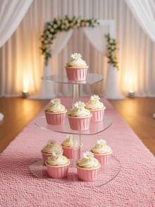 1 Giá đỡ/kệ trưng bày bánh cupcake hình trái tim 2-5 tầng bằng acrylic trong suốt, khay nhiều tầng có thể tháo rời, chất liệu acrylic trong suốt cao cấp, khay nhiều tầng có thể tháo rời, kệ trưng bày nhiều tầng, tháp bánh cupcake nhiều tầng có thể tái sử dụng, giá đựng đồ tráng miệng nhiều tầng - Nhiều màu - Xem 4