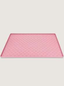 Pet Feeding Mat (Suitable For Cats & Dogs), Spill-Proof Food & Water Mat, Fit For Small, Medium And Large Pets - Pink - View 1