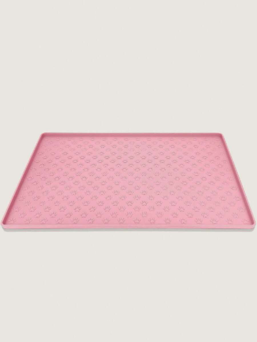 Pet Feeding Mat (Suitable For Cats & Dogs), Spill-Proof Food & Water Mat, Fit For Small, Medium And Large Pets - Pink - View 1