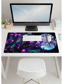 超大号 XXXL 超光滑鼠标垫，尺寸 39.37 英寸 x 19.69 英寸，防水防滑橡胶底座，布面，简约乌鸦夜景图案，适用于有线/无线鼠标，笔记本电脑/台式机，实用礼物，母亲节佳品 - 查看 3