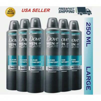  Dove Men + Care Antiperspirant Deodorant Spray, 48H Protection, Long-Lasting Clean Comfort Scent, Soothes & Moisturises Skin, 5 Oz. Each