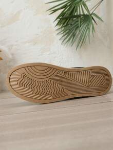 Damen Schnür-Casual Sneaker, Sportlicher Skateboard-Stil Schuhe für Wandern, Outdoor und Alltag - Schwarz - Übersicht 6
